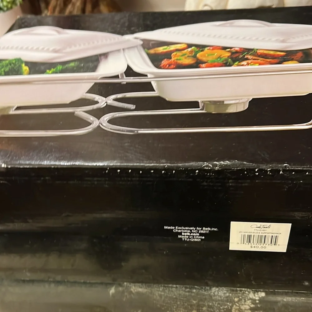 NEW BOXED TWO SECTION RECTANGULAR BUFFET SERVER ! - Picture 2 of 8